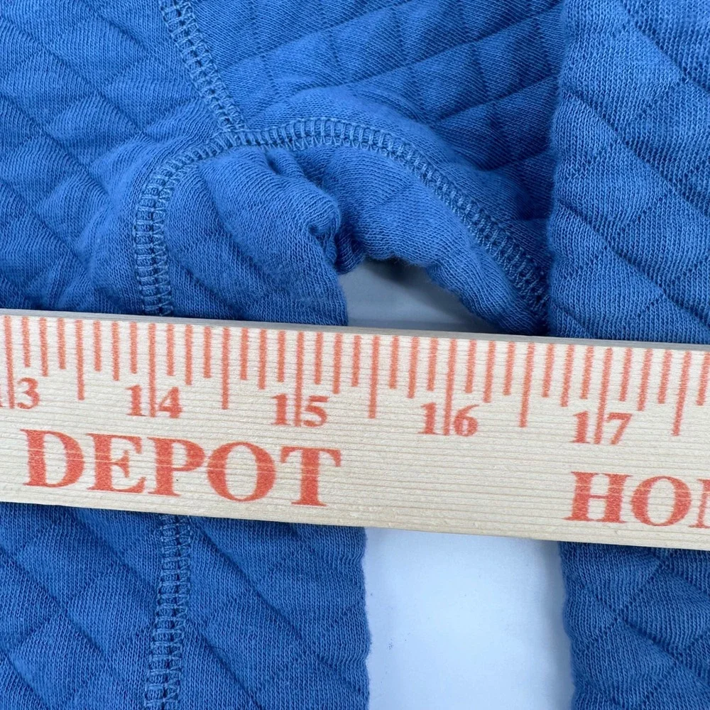 Crewcuts Quilted Pullover Kids Size 6-7 Blue Diamond Stitch Quarter Zip Sweater